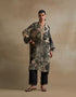 Kiln clay hand embroidered neckline kurta set