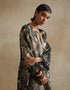 Kiln clay hand embroidered neckline kurta set