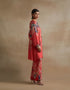 Kiln tomato bold floral print kurta set