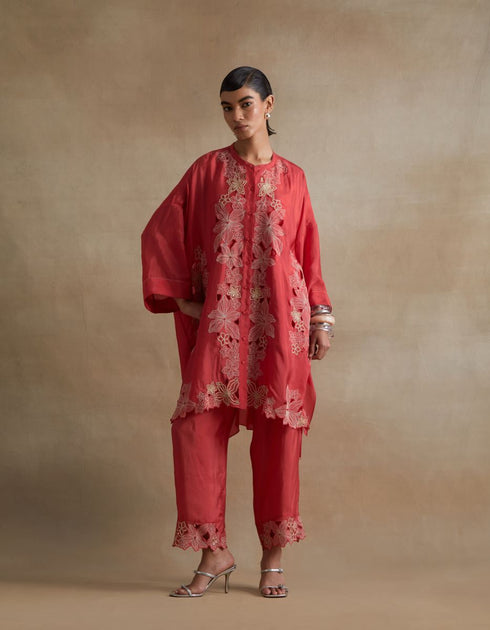 Kiln tomato floral kurta set