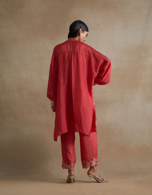 Kiln tomato floral kurta set