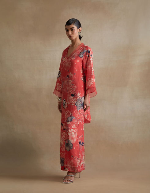 Kiln tomato organza detailing co-ord set