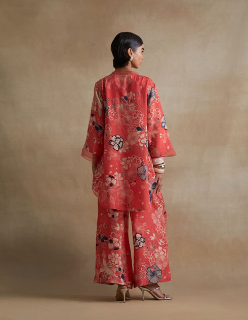 Kiln tomato organza detailing co-ord set
