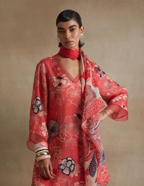 Kiln tomato organza detailing co-ord set