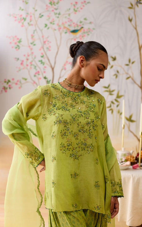 Kiyana green kurta set