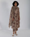 Kizuna beige sakura block print kurta set