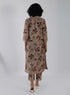 Kizuna beige sakura block print kurta set
