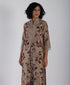 Kizuna beige sakura block print kurta set
