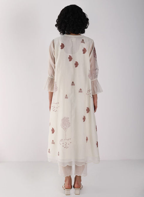 Kizuna ivory hakoni print kurta set