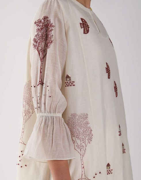 Kizuna ivory hakoni print kurta set
