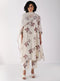 Kizuna ivory sakura print kurta set