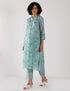 Kizuna mint sakura print kurta set