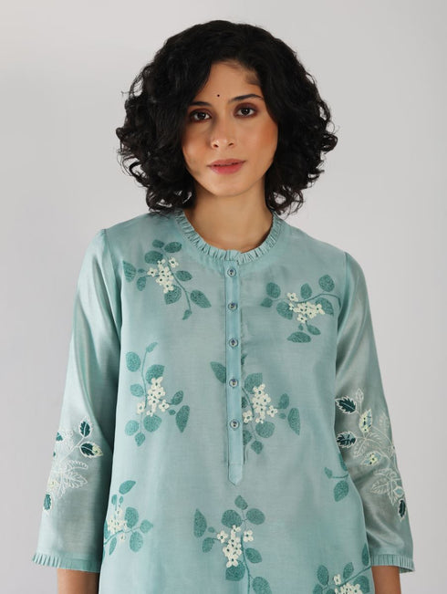 Kizuna mint sakura print kurta set