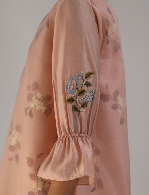 Kizuna old rose sakura print kurta set