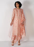 Kizuna old rose sakura print tonal kurta set