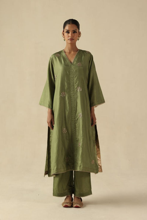 Kohinoor green kurta set