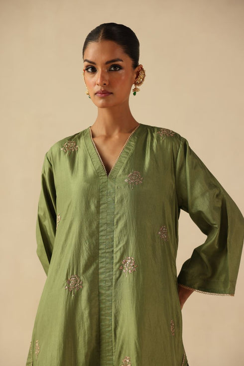 Kohinoor green kurta set
