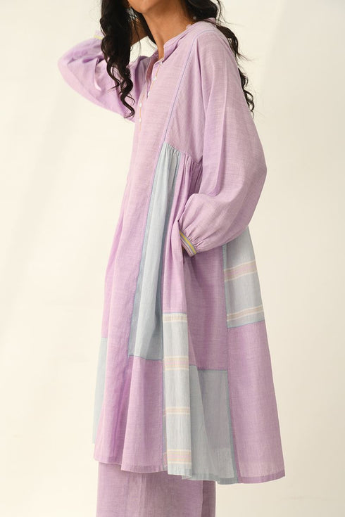 Kokanica mauve patchwork tunic dress