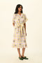 Koreana ivory check belted dress