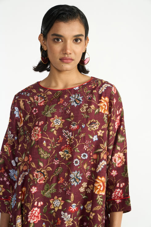 Kusumita wine tunic set