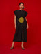 Lane black and leaf green dress