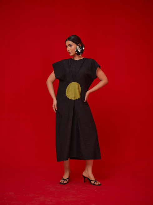 Lane black and leaf green dress