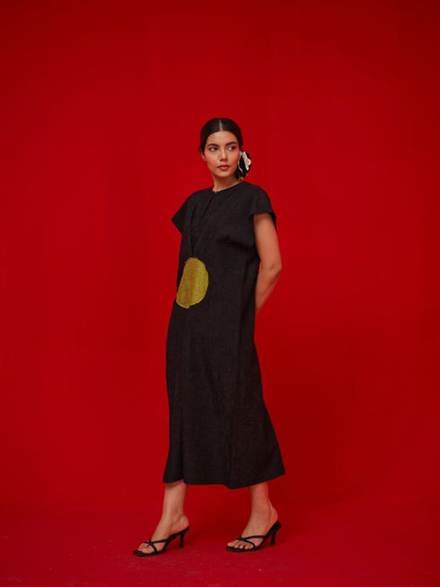 Lane black and leaf green dress