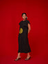 Lane black and leaf green dress