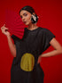 Lane black and leaf green dress