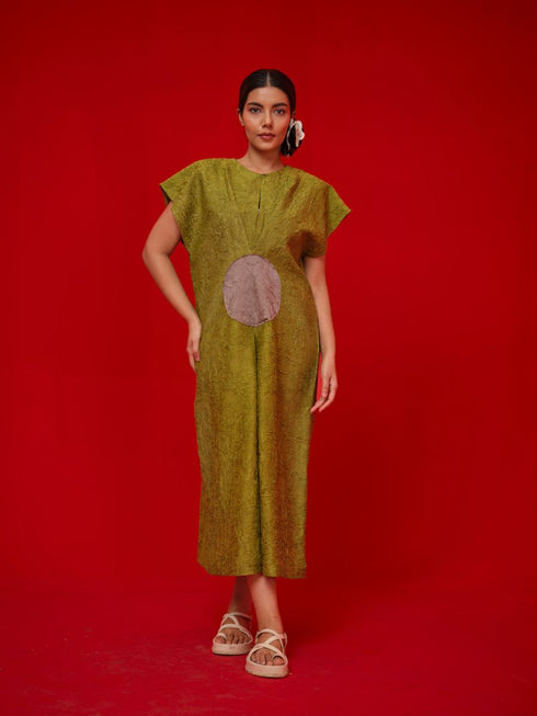 Lane leaf green and grey dress