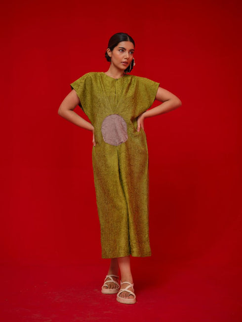 Lane leaf green and grey dress