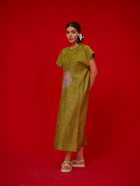 Lane leaf green and grey dress