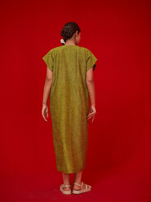 Lane leaf green and grey dress