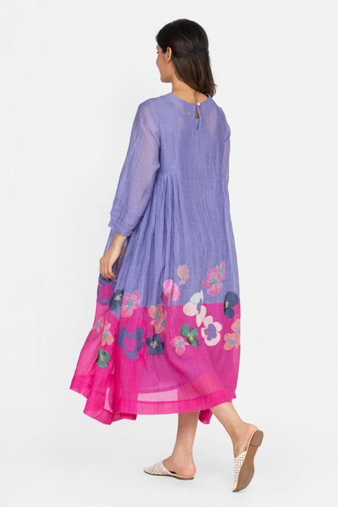 Lavender and pink floral dress