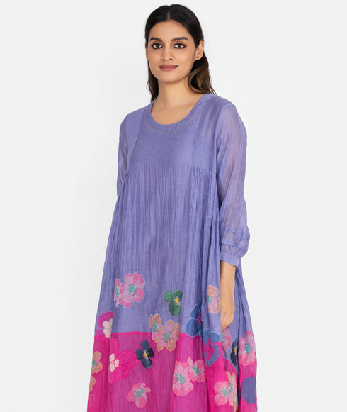 Lavender and pink floral dress