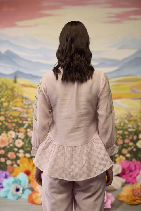 Lavender embroidered top