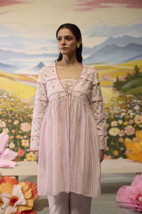 Lavender gathered kurta
