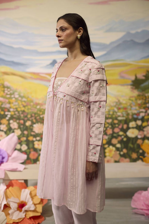 Lavender gathered kurta