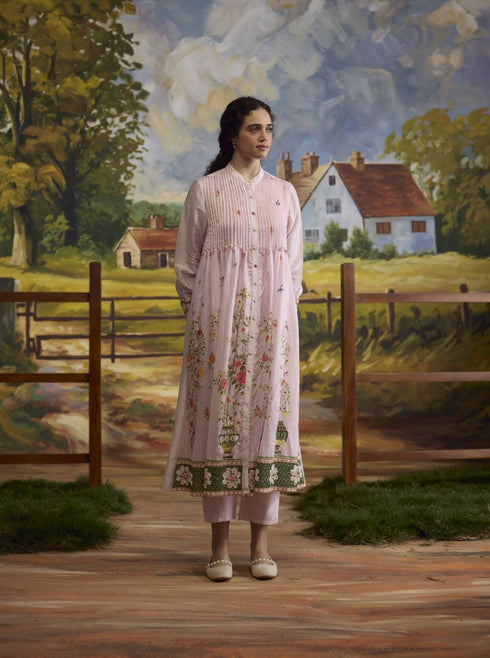 Lavender pintuck kurta