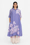 Lavender shirt collar tunic dress