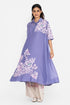 Lavender shirt collar tunic dress