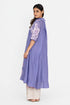 Lavender shirt collar tunic dress