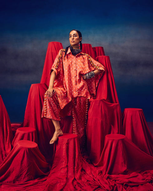 Leander peach orange co-ord set