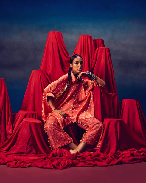 Leander peach orange co-ord set