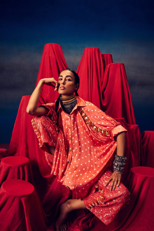 Leander peach orange co-ord set