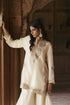 Leher ivory sharara set