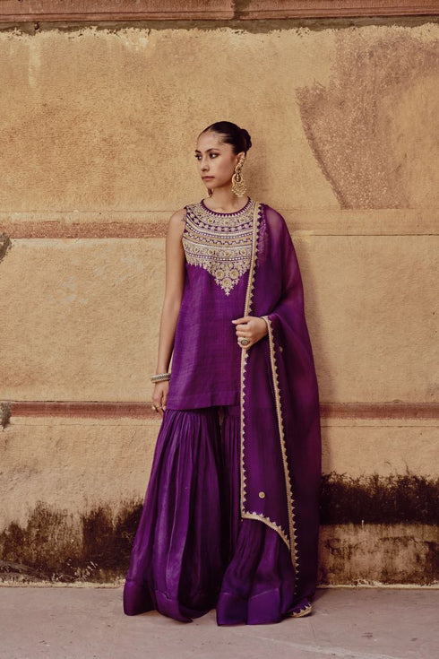 Leher jamuni sharara set
