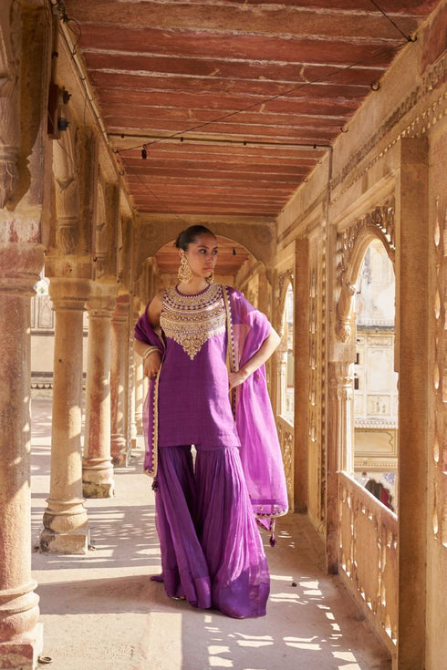 Leher jamuni sharara set