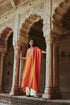 Leher kesariya kaftan set
