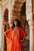 Leher kesariya kaftan set